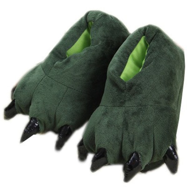 Unisex Paw Shoes plush Dinosaur Claw Slippers Winter Warm Home fuzzy Monste