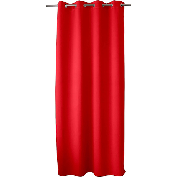 Njut av hemmet, 100 % polyester mörkläggningsgardin - 132x214 cm, certifierat tyg, skötselråd, Basic Collection, färg röd