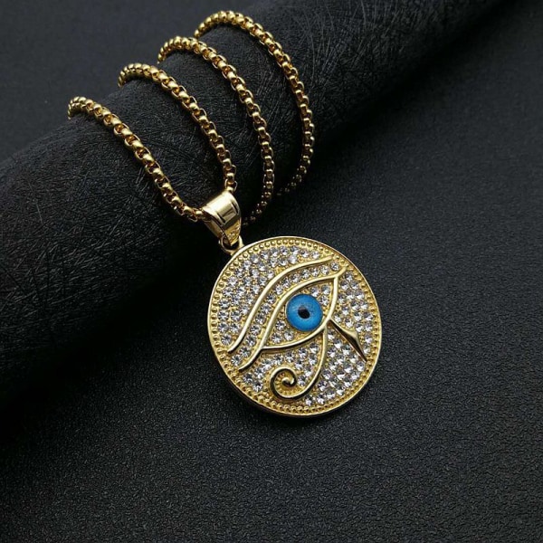 18k kullattu Eye of Horus Eye of Ra Egyptin suojakoiramerkki P