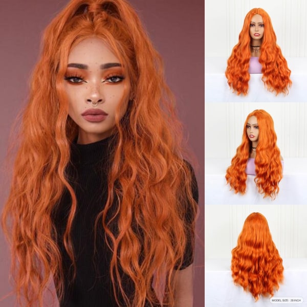 Orange chemical fiber wig headwear Europe and the United States h