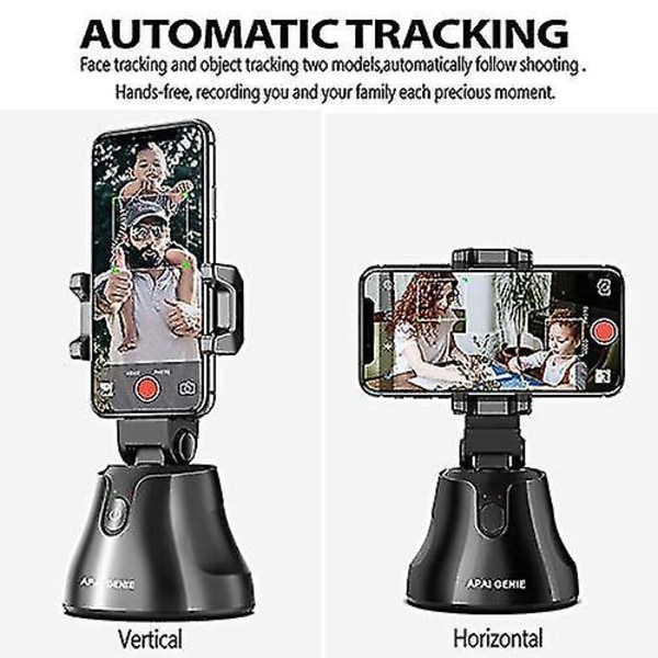 Smart Face Tracking Mobiltelefonhållare 360 Rotation Selfie Stick Sh