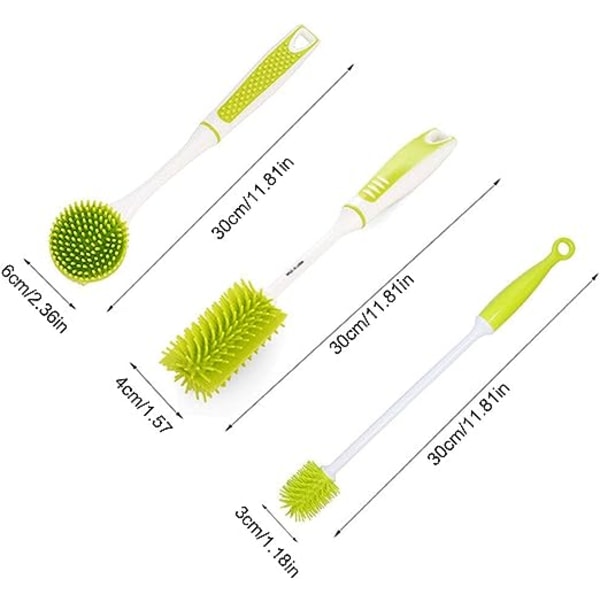 3 Silicone Bottle Brushes, Versatile Bottle Cleaning Brushes, Sil