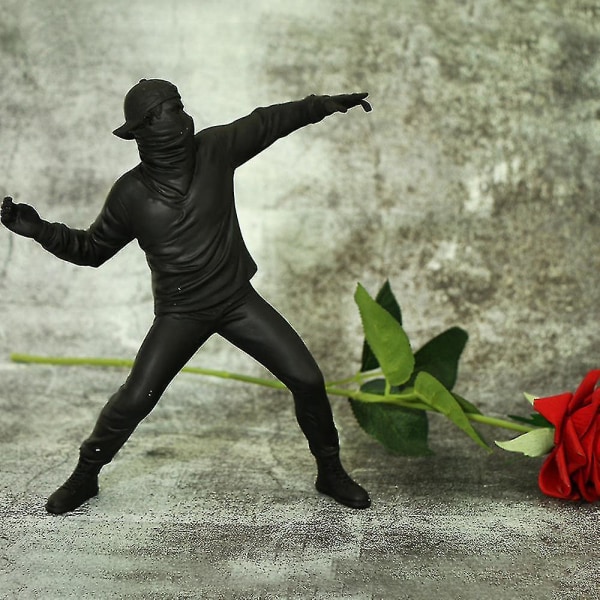 Hartsdekor Banksy Flower Thrower Staty Skulptur Hemprydnad