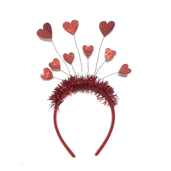 Red Heart Head Bopper Pannband Alla hjärtans dag Love Heart Hair Ba