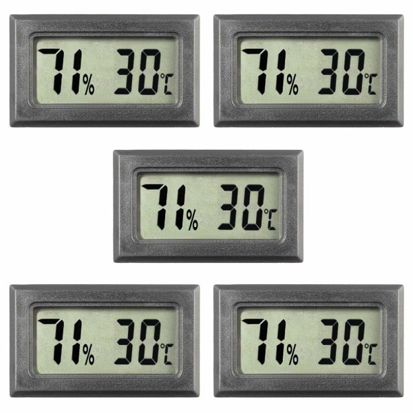 5-pakke Mini Digital Temperatur Fuktighet Termometer, Termometer