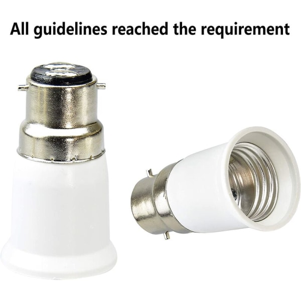 B22 till E27 sockeladapter, sockeladapter för LED-lampor och halogenlampor, maxeffekt 200W, 0250V, 120 graders värmebeständig, 10-pack
