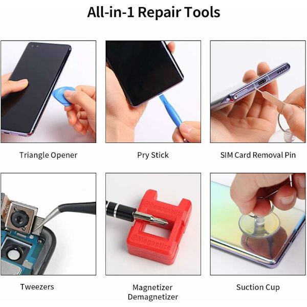 Precisionsskruvmejselset, skruvmejselset professionella reparationsverktyg 115 i 1 set multifunktionell magnetisk skruvmejsel för Iphone Laptop Mac Watch Leksaker Smycken Glasögon Apparat