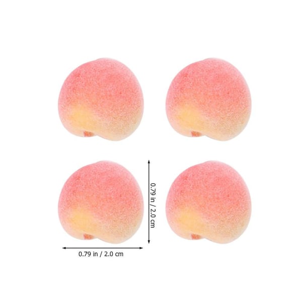 50st Mini Artificiell Persika Simulering Fake Peach Mini Fruit Smal