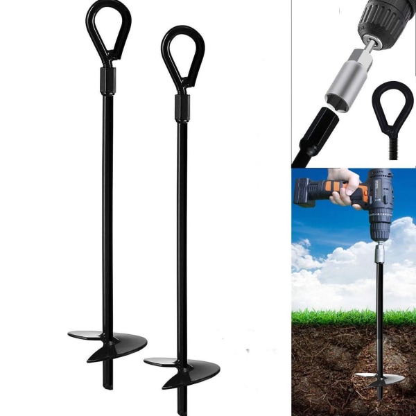 Markankare i 2-pack, 38 cm långa, kraftiga markankare, perfekta för tält, paviljonger, skydd, studsmattor och gungor