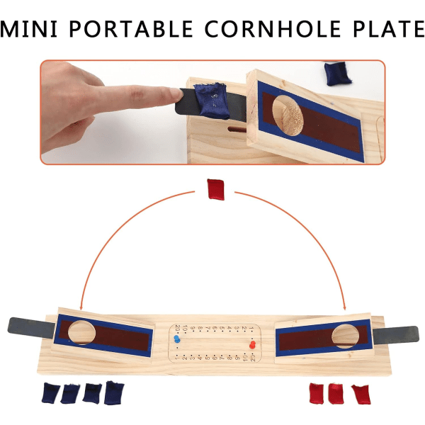 Tabletop Cornhole - Wooden Corn Hole Game, Tabletop Classic Cornh