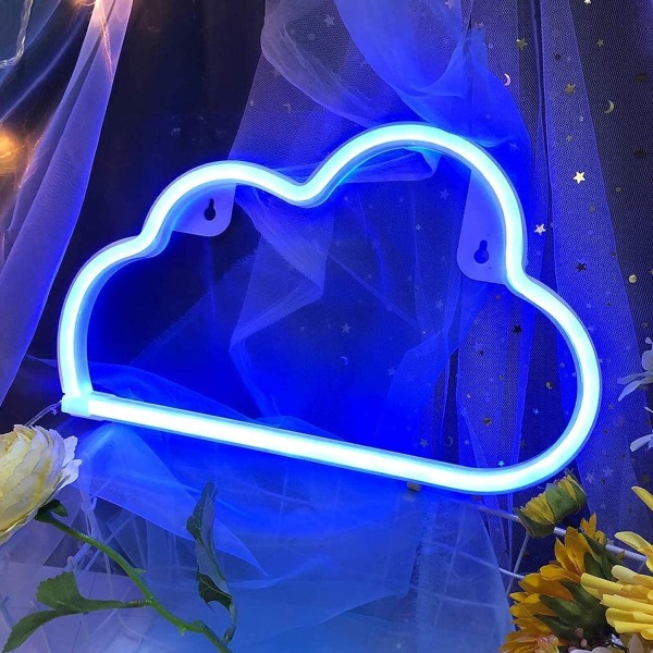 Pilvinen valokyltti - Neon seinäkoristeeseen USB tai akku makuuhuoneeseen