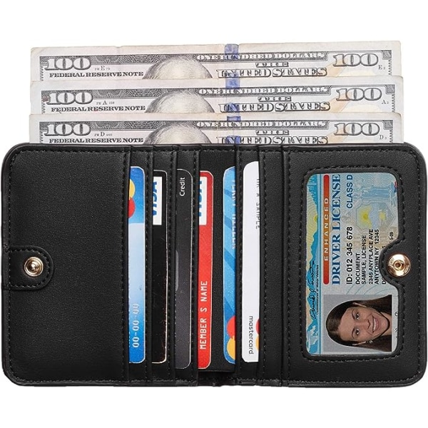 Small Compact Bifold lyxig plånbok i äkta läder