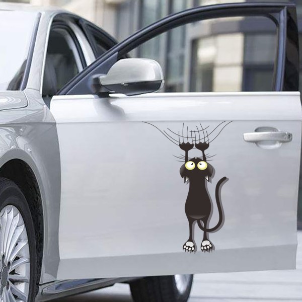 Cat Scratching Climbing Car Stickers and Decals Funny Cute Car Do