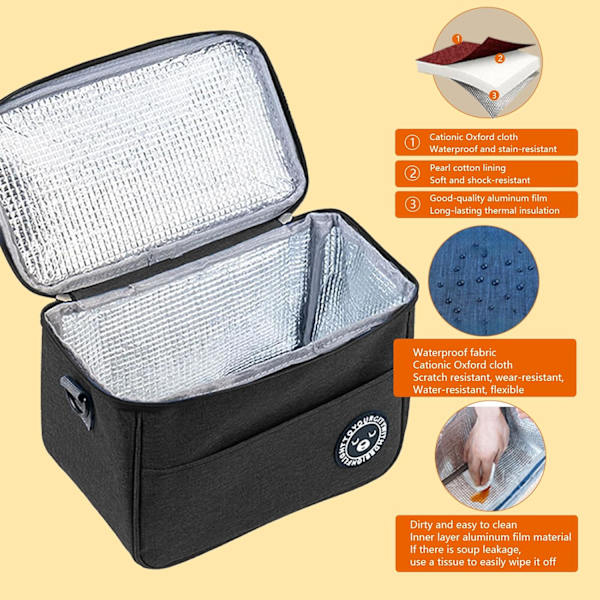 Lunch Bag - Elegant och mångsidig isolerad lunchväska för män och kvinnor, La