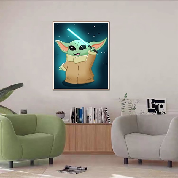 Ycydilirab tecknad diamantkonst set för vuxna och barn, 5D diamantmålning set för present hemväggdekoration (12x16 tum)