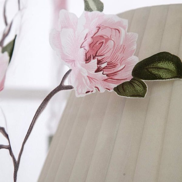 0,8 x 1 m Rosa blommig romersk gardin spetsgardiner genomskinliga gardiner F