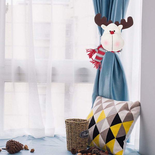 1 st julgardin spännen jul tema uppsättning snögubbe älg tomte cu