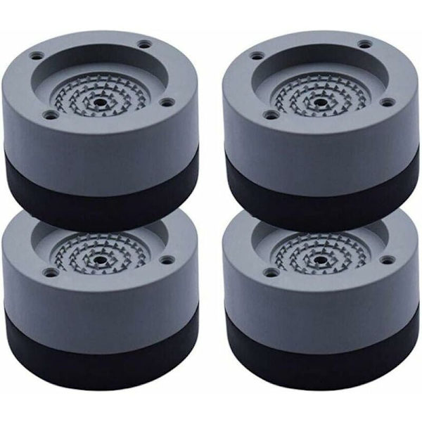 Vibrationsdämpare, set om 4, antivibrationsmattor, vibrationsdämpare för tvättmaskiner och torktumlare, 4 cm (grå, 4 cm)