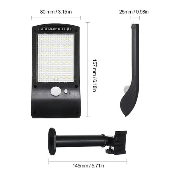 36LED Solcellslampor Utomhus Rörelsesensor Ljus Tillbehör för