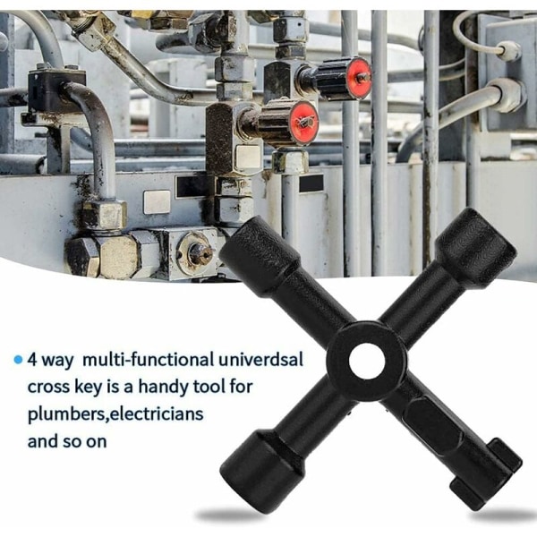 4-veis skiftenøkkel, 4 i 1 radiatornøkkel multifunksjonell sinklegering R