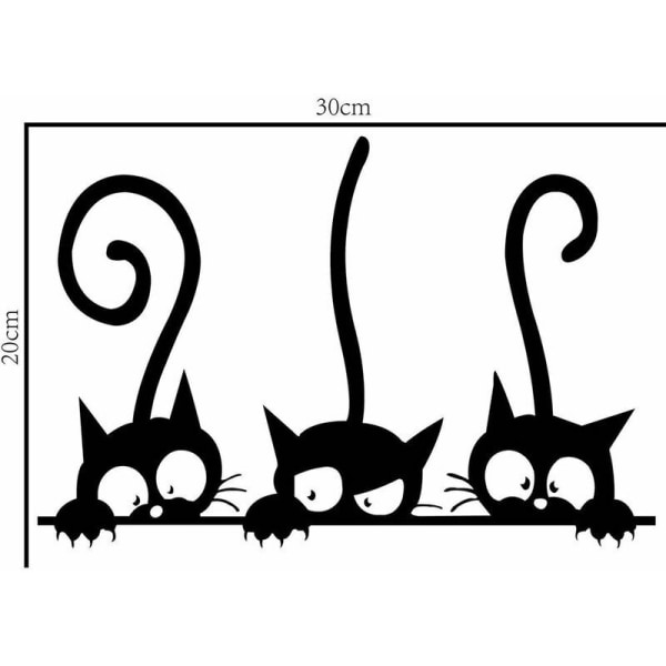 Three Funny Cats Animals Wall Sticker PVC Household Bedroom Windo