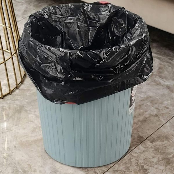150 st 45*50cmL Snörpåse Sopåsar för Sovrum Badrum Svart