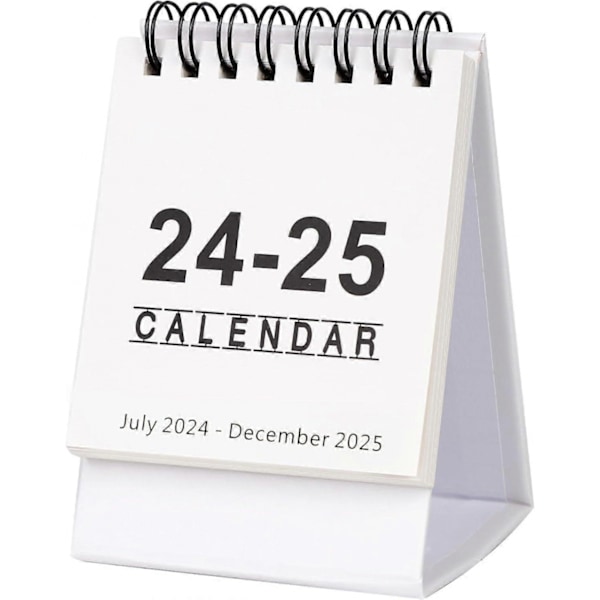 Mini Skrivbords kalender, från juli 2024 till december 2025 Mini Stående Kalender