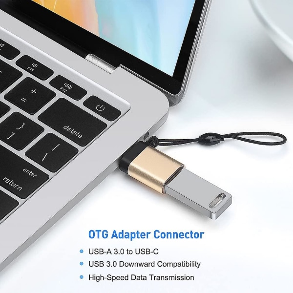 USB C till USB 3.0-adapter med rem (2-pack), usb-c till usb-a Fema
