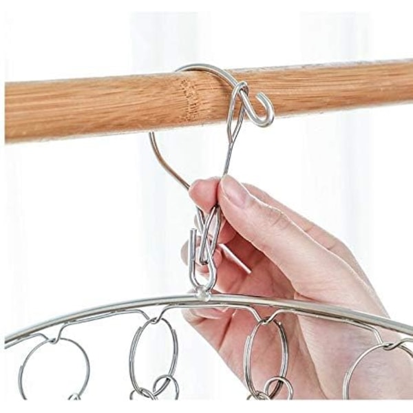 Rostfritt stål strumpor rack, vindtät vridbar krok för strumpor, underkläder, skoinlägg, babykläder, handskar