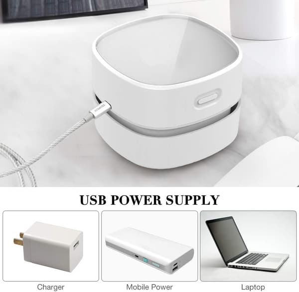 Mini Handhållen Dammsugare, Sladdlös USB Laddningsbar Skrivbordsdammsugare