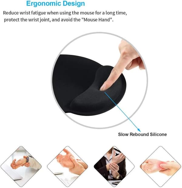 Tangentbords handledsstöd och musmatta i gel, handledsstöd för handledsstöd med gel