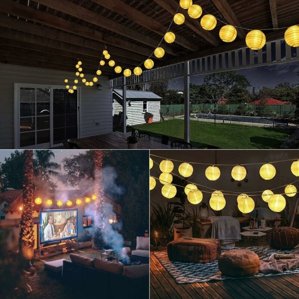 Outdoor Solar String Lights, 6,5M 30 LED utomhuslykta Fairy Li