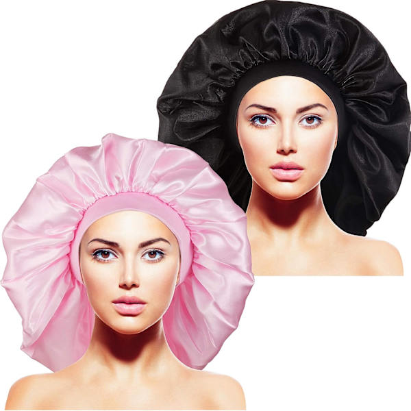 2 st extra stora sovmössor Jumbo Large Satin Bonnet med C