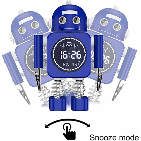 Smart Robot Digital Väckarklocka Temperatur Display Skrivbordsklockor Med Snooze-läge Hem Sovrum Bordsdekoration För Barn Present