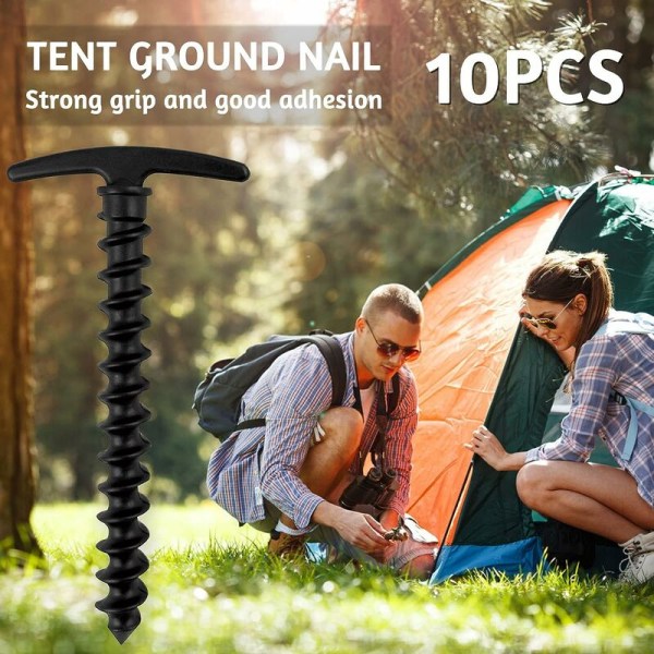 10 Styck Heavy Duty Plast Tältpinnar Camping Inskruvningspinnar för