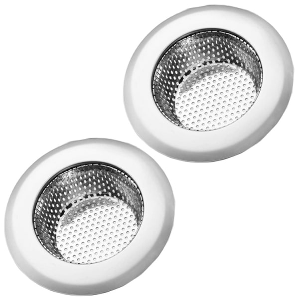 2 Piece Kitchen Sink Strainer - Stainless Steel, Large Wide Side