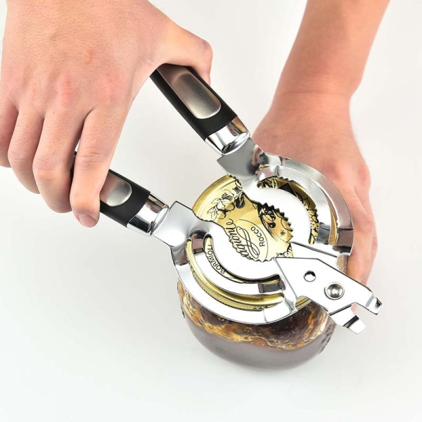 Rostfritt stål snabb flasköppnare kök burköppnare multifunktionell burköppnare flasköppnare, svart