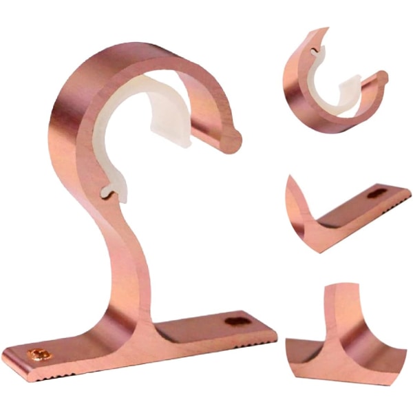 4 stk. gardinstangbeslag til loftsmontering (rose gold) 8,3 cm