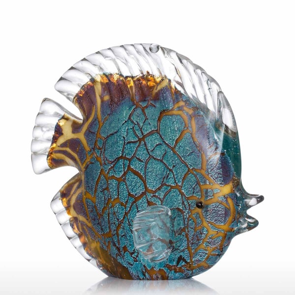 Fisk Skulpturer Glas Ornamenter til Farverige Tropiske Fisk Dekoration Type 1