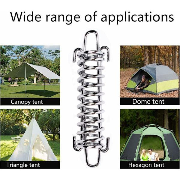 6 stycken tältfjäderspännare, nickelpläterat ståltältfjäder R