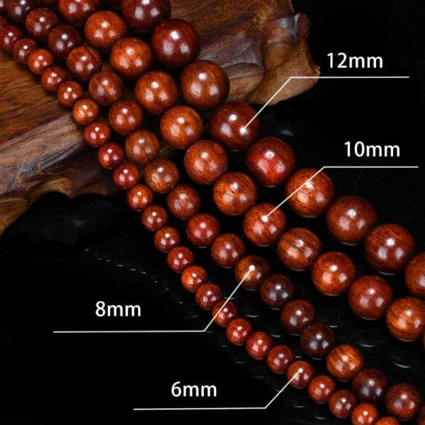Small Leaf Rosewood Buddha Beads Zambia Blood Sandalwood Rep 8mm