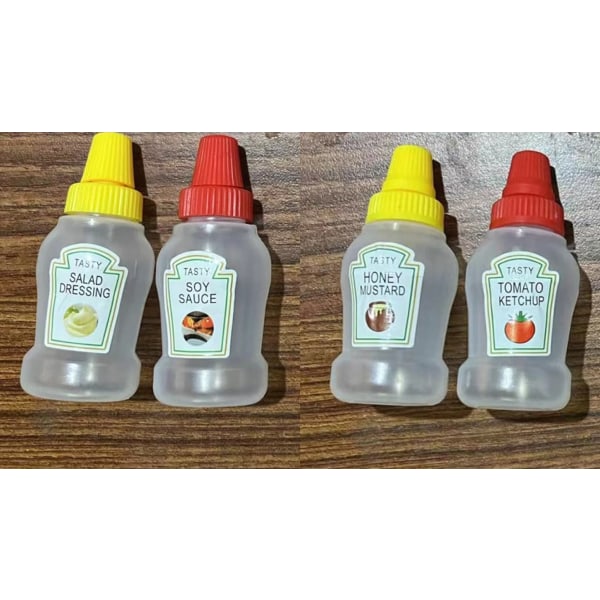 Plastklemmeflasker, for krydder, ketchup, saus og mer P