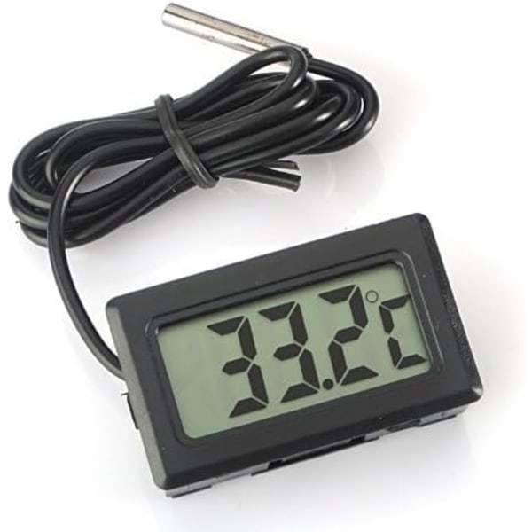 Digital temperaturmonitor LCD-termometer med ekstern sonde f