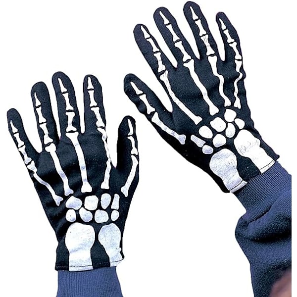 spökskelett korta handskar skelett prestanda rekvisita benhandske