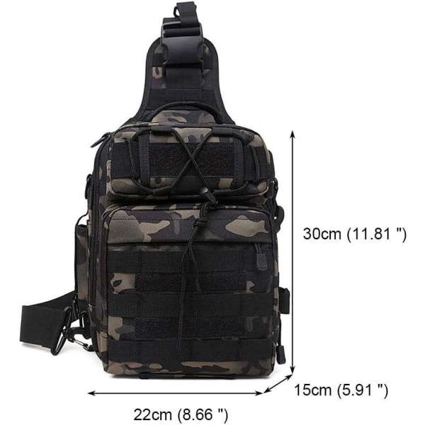 Taktisk slynge brystpakke Molle dagstursekk Mini ryggsekk Assault Pac