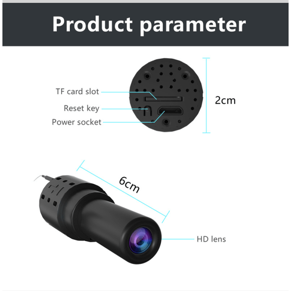 Spionkamera dold kamera, 1080P WiFi Mini Nanny Cam trådlös kamera