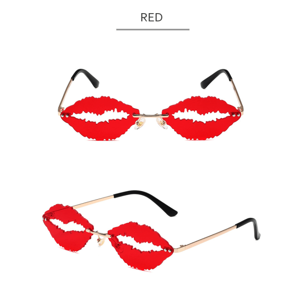 Sexy lips sunglasses for women,Small Metal Frame,Retro Party Eyew