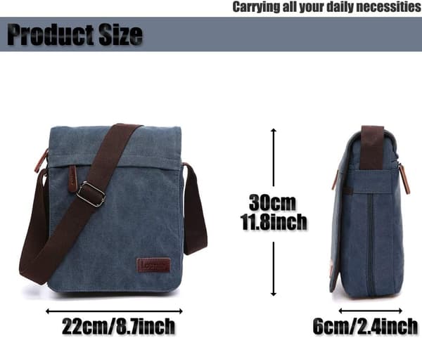 Herre skuldertasker, Canvas Crossbody tasker, 13,3 tommer Laptop tasker, Messenger