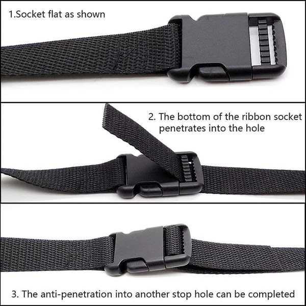 4Pcs Nylon Flat Straps Side Release Buckles Non-Slip Packing Belt