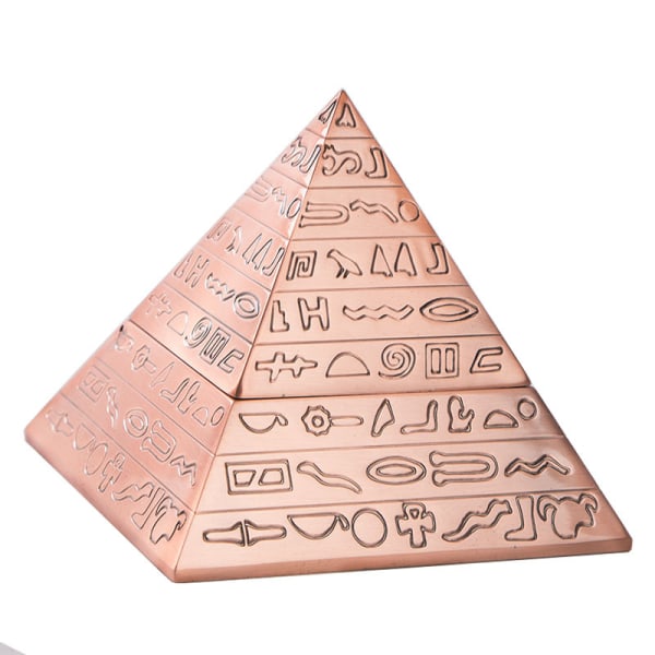 Kreativ retro metall pyramid askkopp med vindskyddat lock, för inomhus